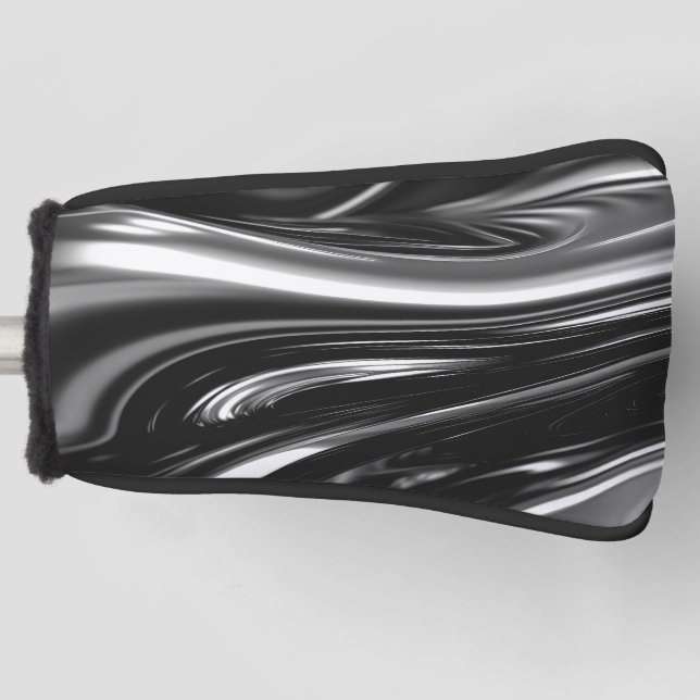 Flowing Silver Metal  Golf Head Cover (Front)