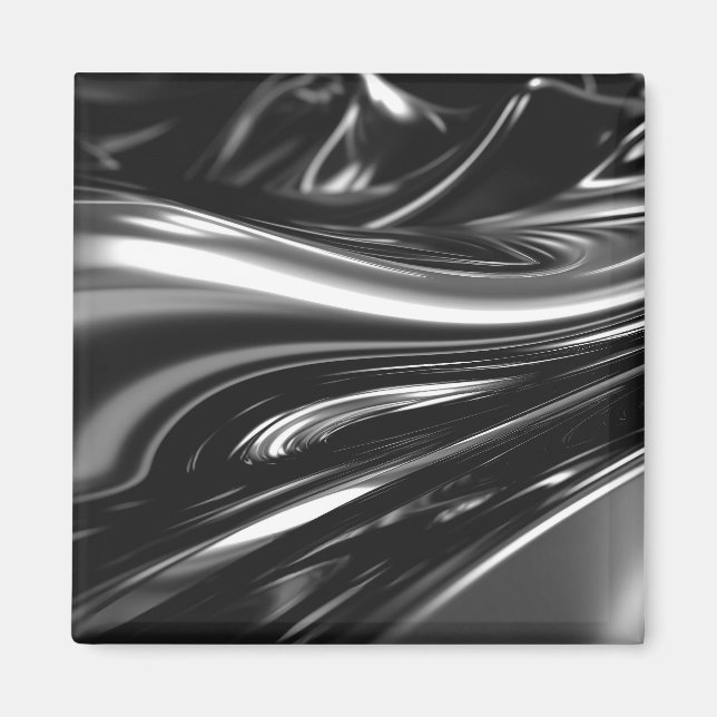 Flowing Silver Metal  Magnet (Front)