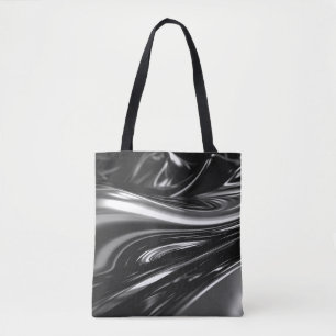 Flowing Silver Metal Tote Bag