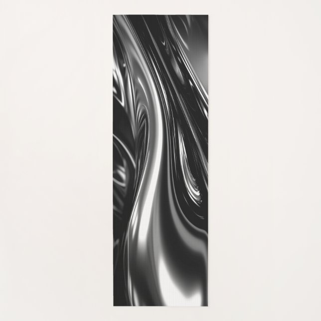 Flowing Silver Metal  Yoga Mat (Front)