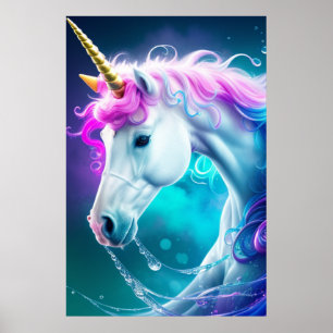 Flowing Unicorn 6 Poster