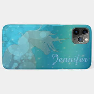 Flowing Unicorn Silhouette (blue stars) Case-Mate iPhone Case