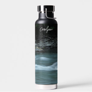 Flowing Water Abstract Waves Personalised Water Bottle