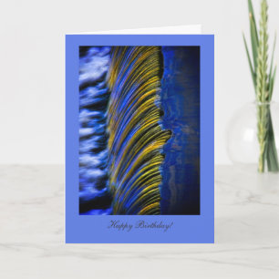 Flowing Water Colour Abstract, Happy Birthday Card