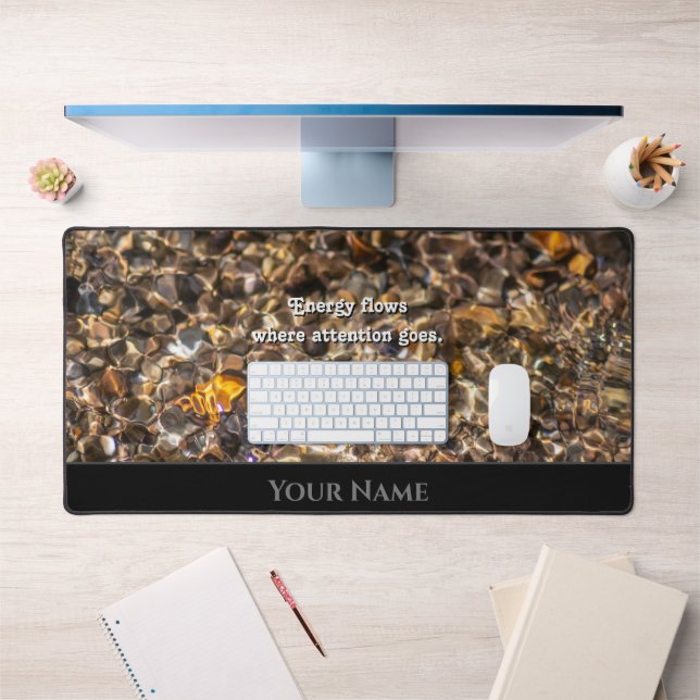 Flowing water motivational quote positive mindset desk mat (Office 1)