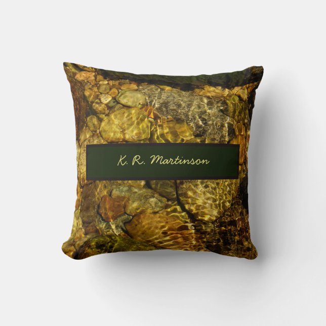 Flowing Water Rocks Personalized  Cushion (Front)