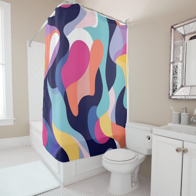 Flowing Waves abstract 5 Shower Curtain (In Situ)