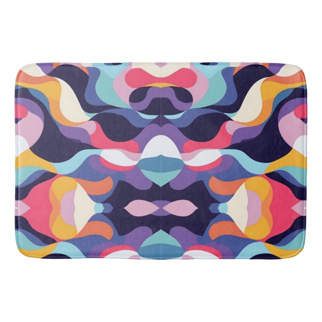 Flowing Waves abstract 8 Bath Mat (Front)