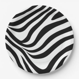 Flowing Zebra Stripes Paper Plate
