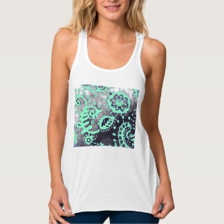 Flowy Racerback Tank Top Gradient Grey Seafoam