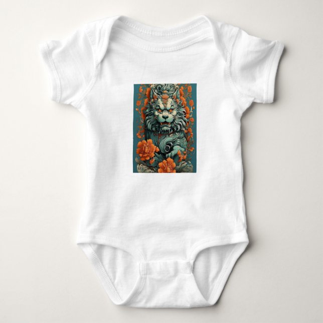 Flu Lion of Wisdom Baby Bodysuit (Front)