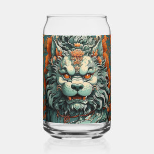 Flu Lion of Wisdom Beer Can Glass