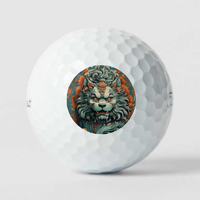 Flu Lion of Wisdom  Golf Balls (Front)