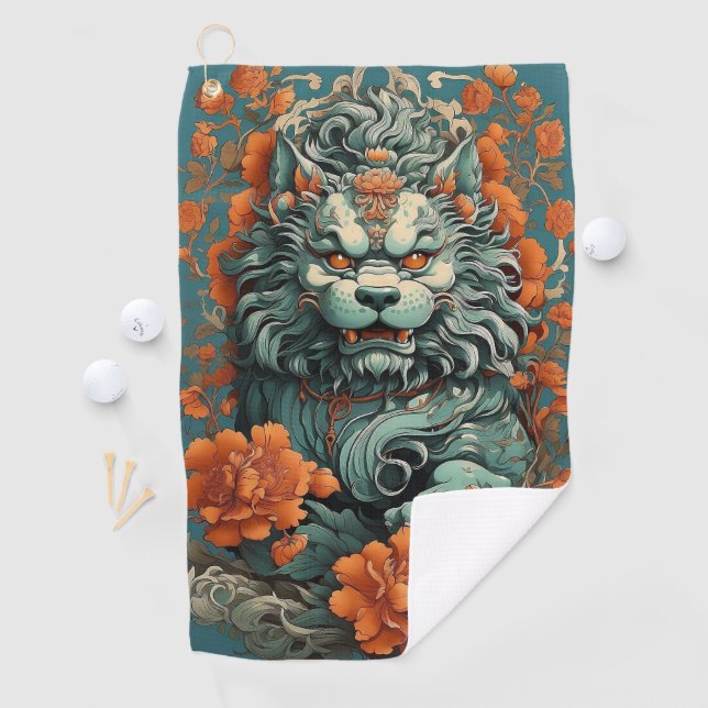 Flu Lion of Wisdom  Golf Towel (InSitu)
