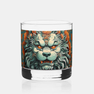 Flu Lion of Wisdom Whiskey Glass