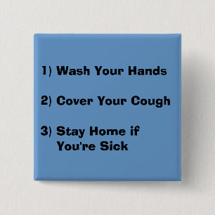 Flu Season 15 Cm Square Badge