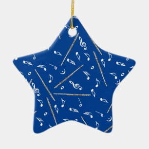 Flue Music Notes Pattern Ceramic Tree Decoration