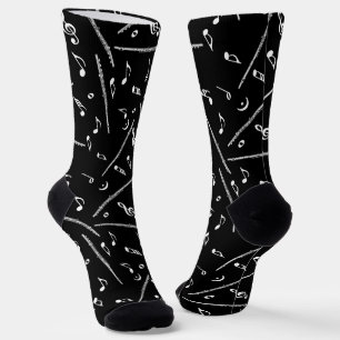 Flue Music Notes Pattern Socks