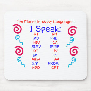 Fluent in Abbreviations Mouse Pad