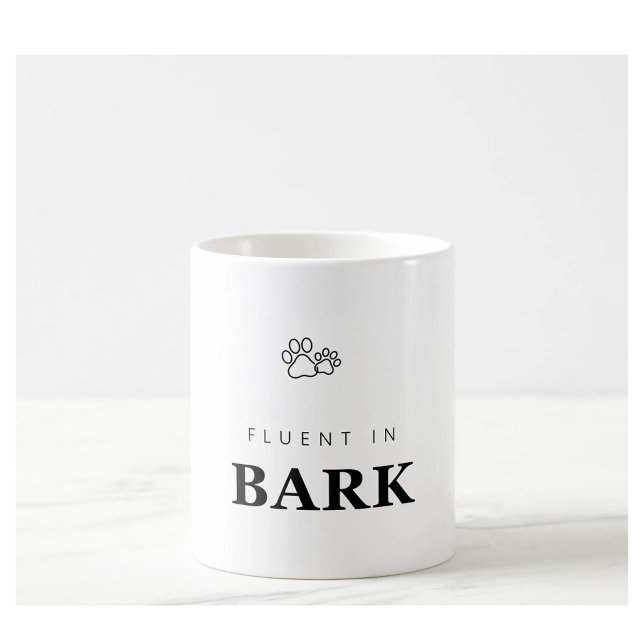 Fluent in Bark Funny Dog Lover Paw Print Mug (Creator Uploaded)