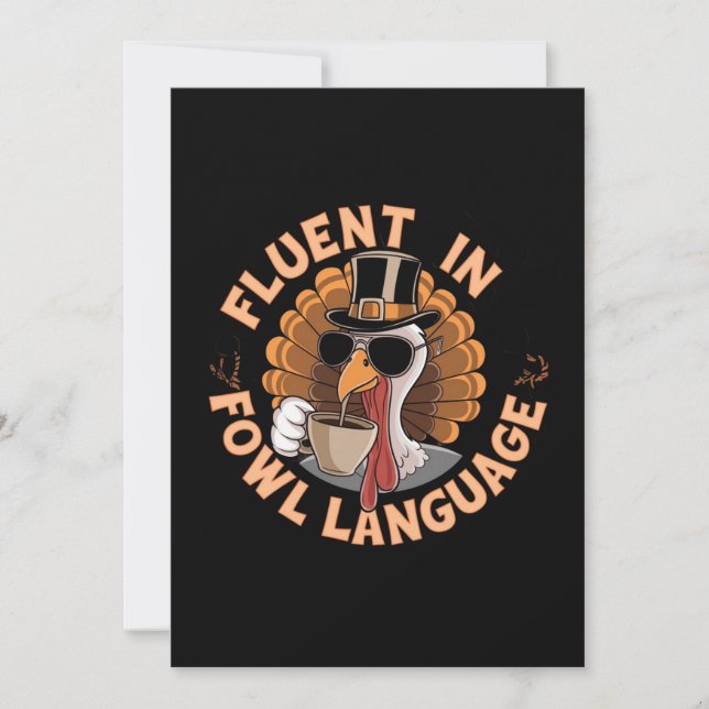 Fluent in Fowl Language Funny Design for Chicken  Invitation (Front)