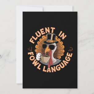 Fluent in Fowl Language Funny Design for Chicken  Invitation