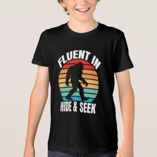 Fluent in Hide and Seek Funny Bigfoot T-Shirt Tri-Blend Shirt