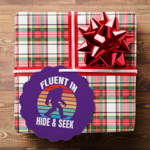 Fluent in Hide and Seek Funny Bigfoot  Tree Decoration Card