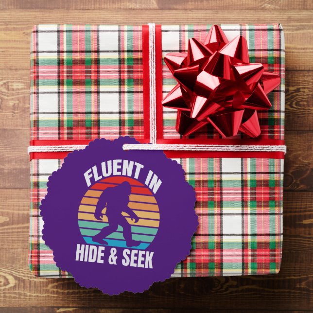 Fluent in Hide and Seek Funny Bigfoot  Tree Decoration Card (Insitu (Gift))