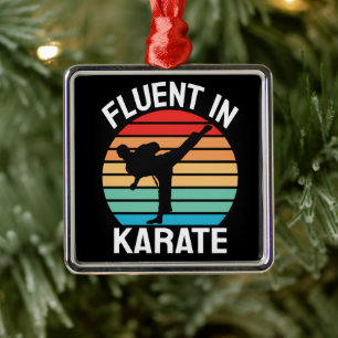 Fluent in Karate Funny Karate Metal Tree Decoration
