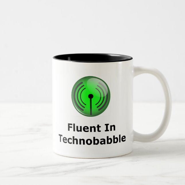 Fluent In Technobabble Two-Tone Coffee Mug (Right)