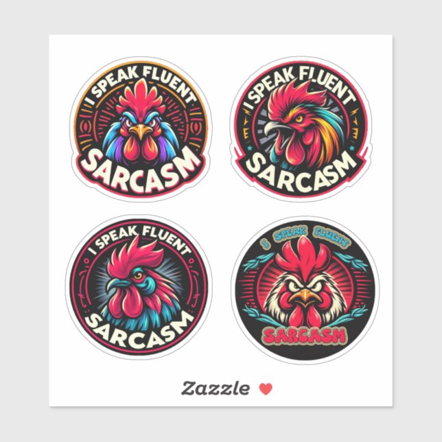 "Fluent Sarcasm" 4-Pack Sticker Bundle (Sheet)