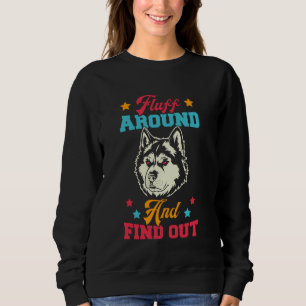 Fluff Alaskan Malamute Husky Dog Face Mum Mama Dad Sweatshirt