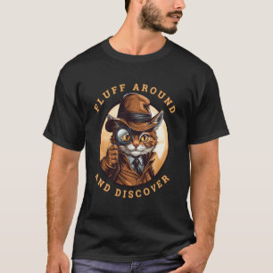 Fluff Around and Discover Funny Cute Cat Detective T-Shirt