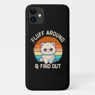 Fluff Around and Find Out Funny Retro Cat Case-Mate iPhone Case