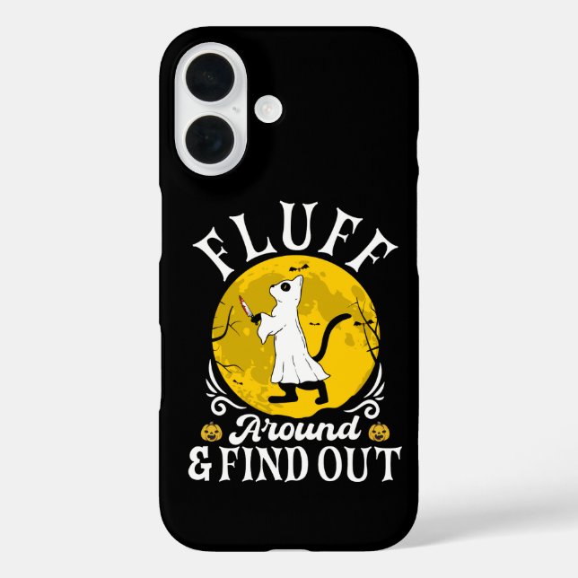 Fluff Around and Find Out Halloween Horror Cat Case-Mate iPhone Case (Back)