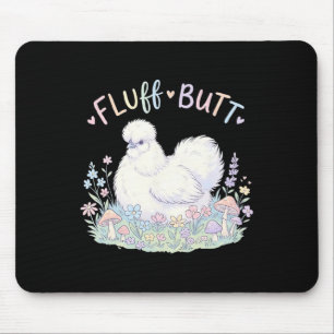 Fluff Butt Silkie Chicken Cute Cottagecore Mushroo Mouse Pad