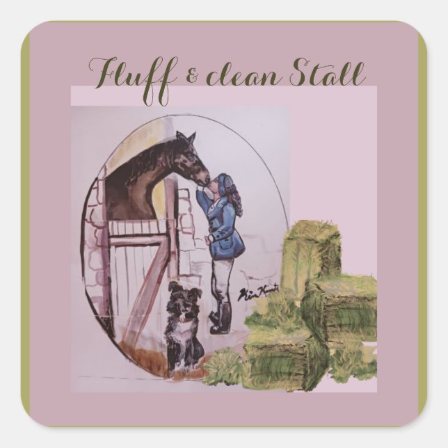 fluff & clean stall square sticker (Front)