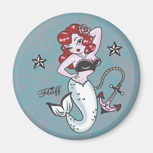 Fluff Molly Mermaid Magnet (Front)