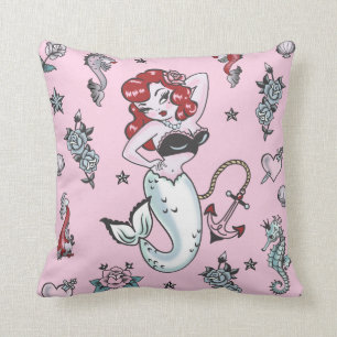 Fluff Molly Mermaid Pink Pillow