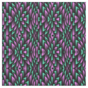 Fluff purple and green print fabric