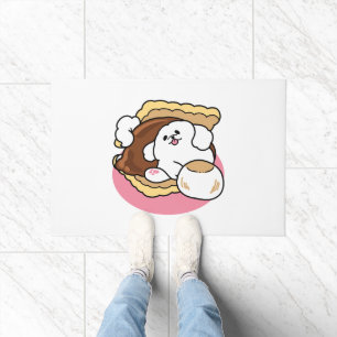 Fluffier Than a S’more – Cute Dog and Dessert Pun Doormat
