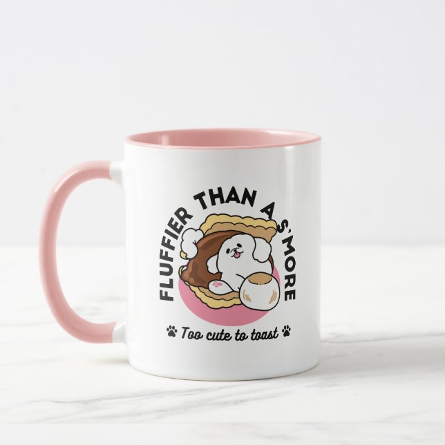 Fluffier Than a S’more – Cute Dog and Dessert Pun  Mug (Left)