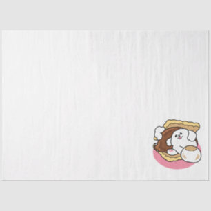 Fluffier Than a S’more – Cute Dog and Dessert Pun Tissue Paper