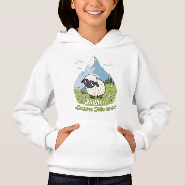 Fluffiest Lawn Mower – Adorable Blacknose Sheep (Front)