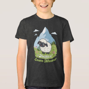 Fluffiest Lawn Mower – Adorable Blacknose Sheep Tri-Blend Shirt