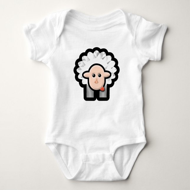 Fluffles The Lamb Baby Bodysuit (Front)