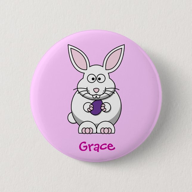 Fluffly bunny 6 cm round badge (Front)