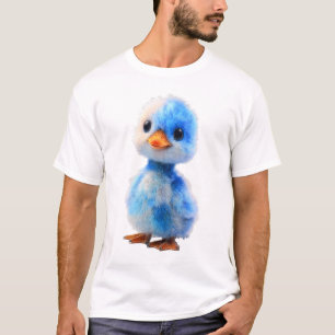 Fluffy Blue Baby Chick Avian Portrait Men T-Shirt