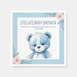 Fluffy blue bear napkin
